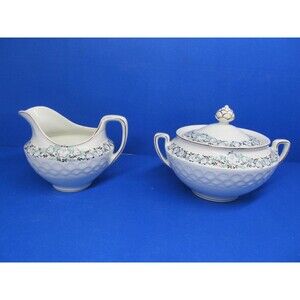 Johnson Brothers Rosalind Creamer And Sugar Bowl Discontinued  GUC Crazing